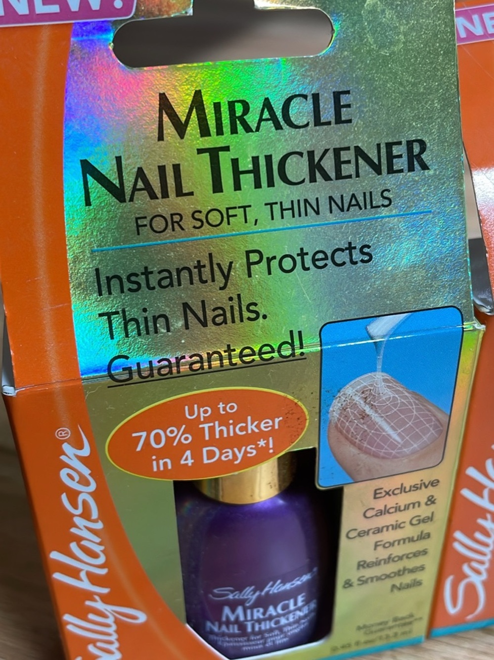 2 NWT NEW Sally Hansen Miracle Nail Thickener — Purple Protective Nail Treatment
